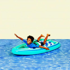 Inflatable Pool Boat Float with Two Cup Holders - Blue