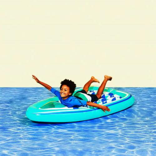 Inflatable Pool Boat Float with Two Cup Holders - Blue