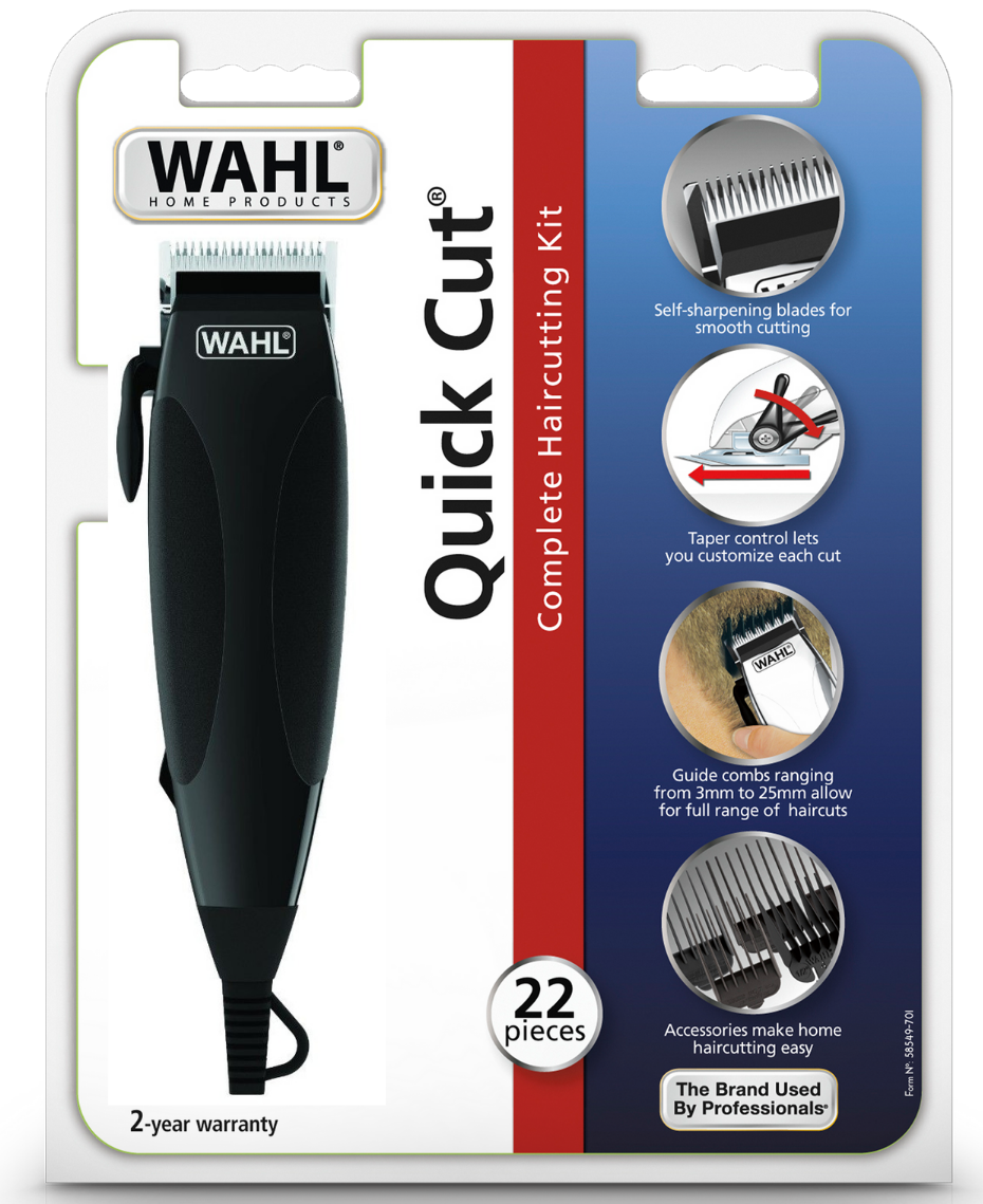 Wahl Quick Cut Complete 22 pieces Hair-Cutting/10 Guide/2 Styling Combs/4 Clips
