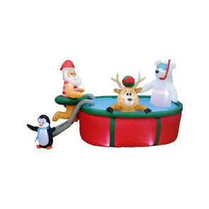 Mirabella Festive 2.4m LED Santa's Swimming Pool Inflatable