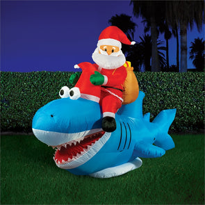 Lytworx 2.7m Inflatable Santa Riding Shark with 15 Super Bright LEDs