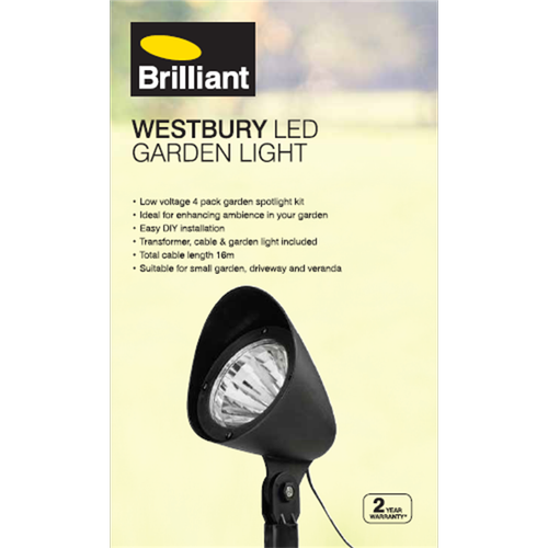 Brilliant Westbury LED Low Voltage DIY Garden Light Kit - 4 Pack