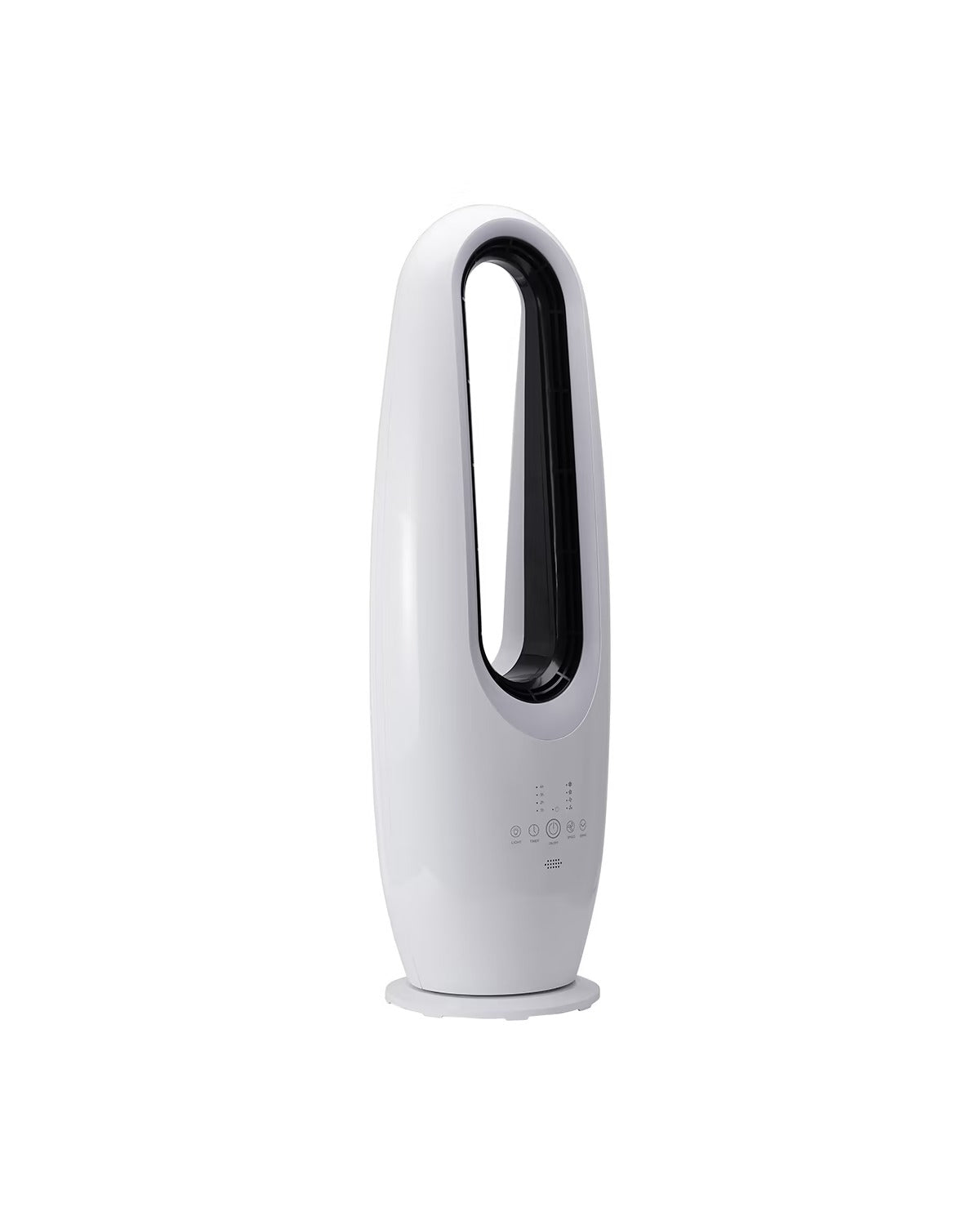 85cm White Floor Standing Bladeless Fan/4 Speed Settings/LED light Function