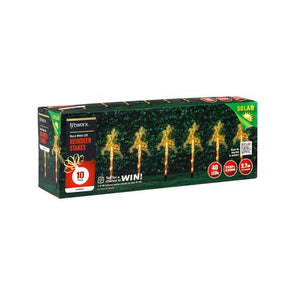 Lytworx 2.7m 40 LED Warm White Reindeer Stakes - 10 Pack