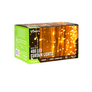 Lytworx Warm White Solar Curtain Lights - 400 Pack