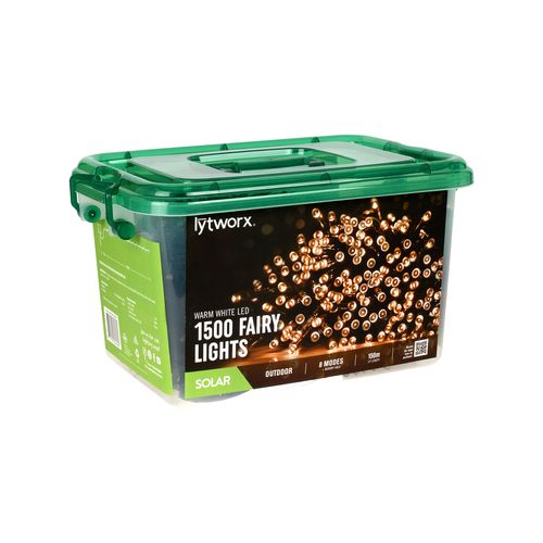 Lytworx Warm White Solar Fairy Lights - 1500 Pack