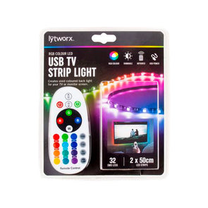 Lytworx 2x50cm RGB USB Powered TV Strip Light