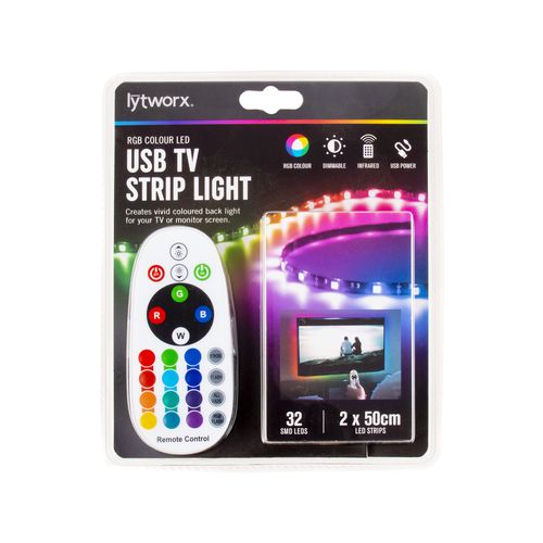 Lytworx 2x50cm RGB USB Powered TV Strip Light