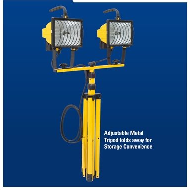 Arlec 1000W 3Globes Indoor/Outdoor Halogen Worklight With Tripod/Waterproof - TheITmart