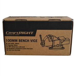 Craftright 100mm Bench Vice With Swivel / Blue