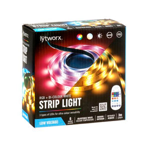 Lytworx 3m RGB And Bi-Colour White Strip Light/Low Voltage/Indoor or Outdoor