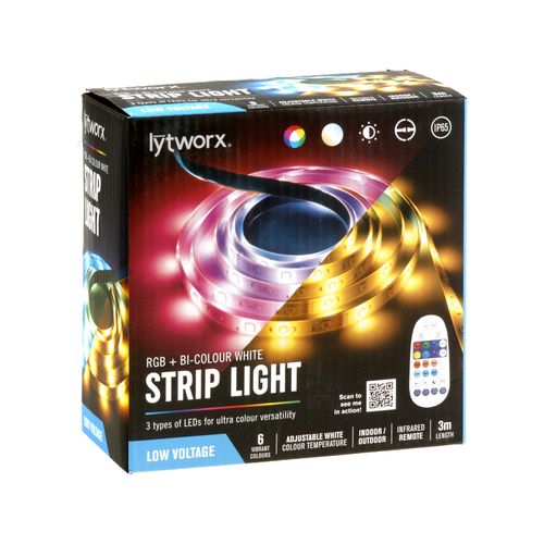 Lytworx 3m RGB And Bi-Colour White Strip Light/Low Voltage/Indoor or Outdoor