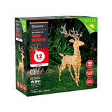 Lytworx 1.2m Warm White Solar Glitter Twine Reindeer Statue / 2 Functions/ Outdoor - TheITmart