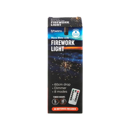 Lytworx Battery Operated Warm White Firework Light / 8 Lighting Modes