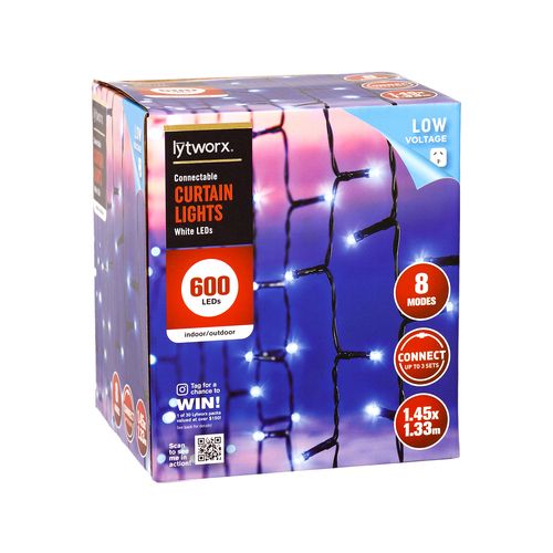 Lytworx 600 LED White Connectable Curtain Lights - TheITmart