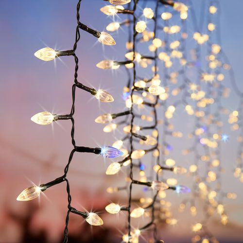Lytworx 288 LED Warm White And Blue Cluster Icicle Lights - TheITmart