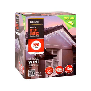 Lytworx 720 White Snowing Icicle Solar LED Lights