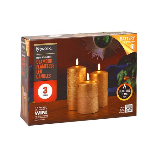 Lytworx Flameless LED Candles - 3 Pack