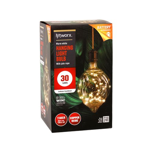 Lytworx Warm White Jute Rope Hanging Bulb Light