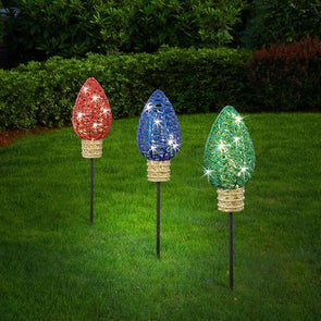 Lytworx Solar Glitter Bulb Stake Lights - 3 Pack