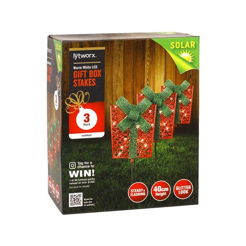 Lytworx Solar Gift Box Stake Lights - 3 Pack