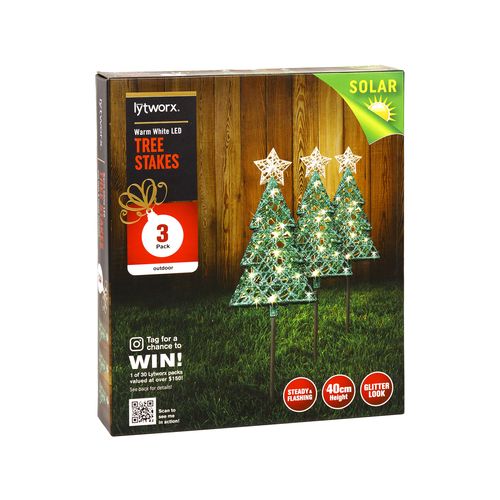 Lytworx 40cm Solar Tree Stake Lights - 3 Pack