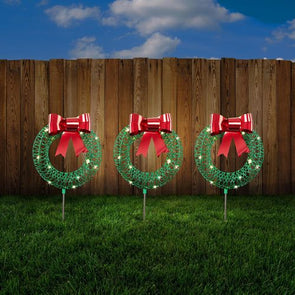 Lytworx 40cm Solar Wreath Stake Lights - 3 Pack