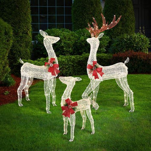 Festive Xmas Lytworx Warm White Connectable 3 Reindeer Family-3 Pack