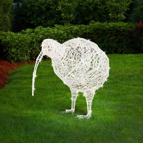 Lytworx 50cm Warm White 100 LED Solar & USB Twine Kiwi Bird Statue/Indoor or Out