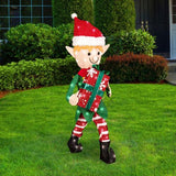 Lytworx 60 LED 90cm Solar Elf With Gift/Tinsel Fabric Design - TheITmart