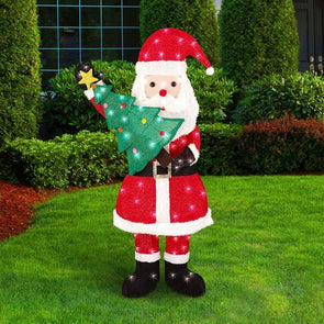 Lytworx H 130cm 100 LED Solar Santa With Tree/ Indoor or Outdoor