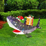 Lytworx 105cm 100 LED Solar Glitter Shark Statue - Suitable for Indoor/Outdoor Use