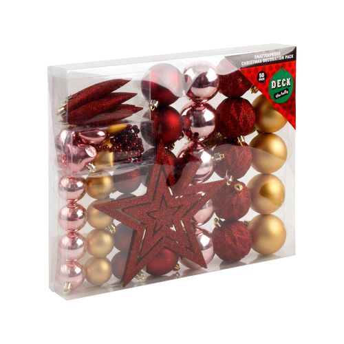 Shatterproof Christmas Decoration 50 pack/Multiple Designs