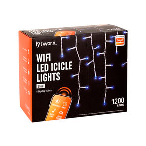 Lytworx 1200 LED Blue Wi-Fi Icicle Lights/8 Function/16.7m Lit Length