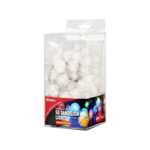 Lytworx Battery/USB Powered Multi-Colour Dandelion Lights - 50 Pack