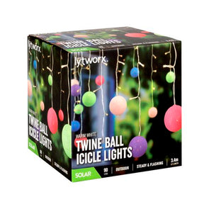 Lytworx Warm White Solar Twine Ball Icicle Lights - 67176