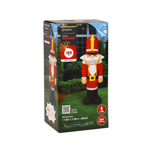 Lytworx 1.2m Low Voltage Festive Inflatable Nutcracker/Suitable for indoor & outdoor
