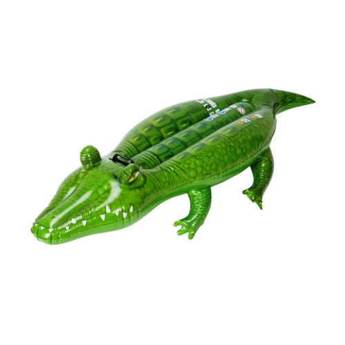 163cm Inflatable Pool Croc Rider - Green / Heavy Duty Handle