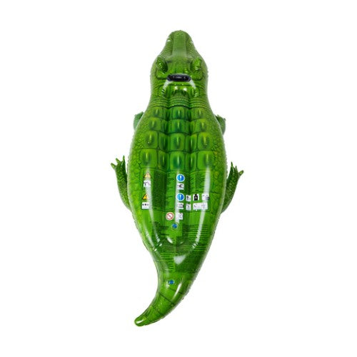 163cm Inflatable Pool Croc Rider - Green / Heavy Duty Handle