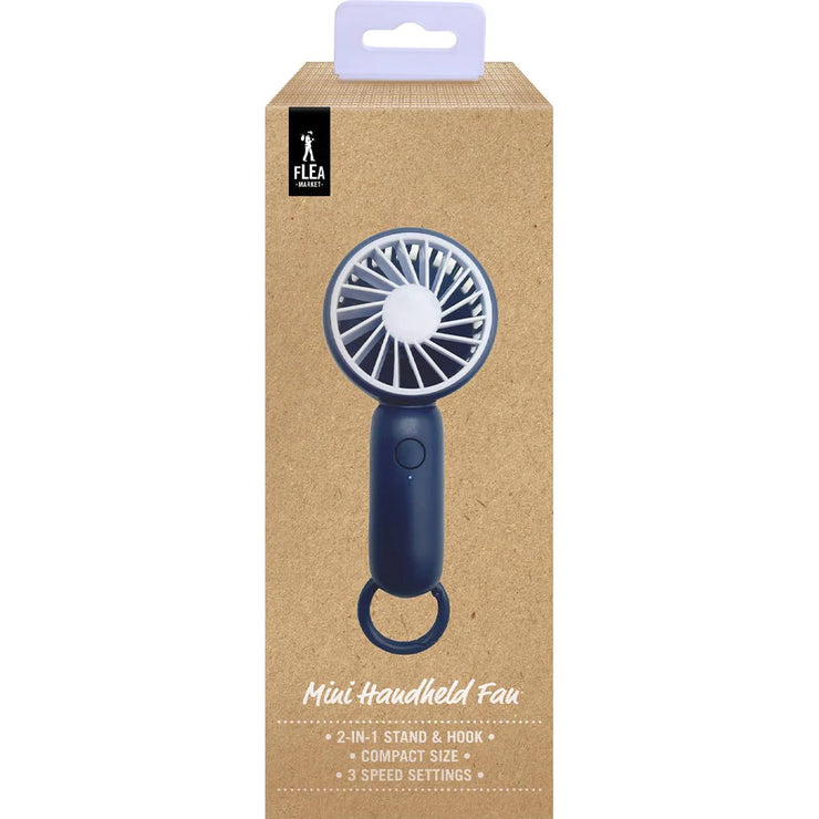 Flea Market Mini Handheld Fan (Black Blue)
