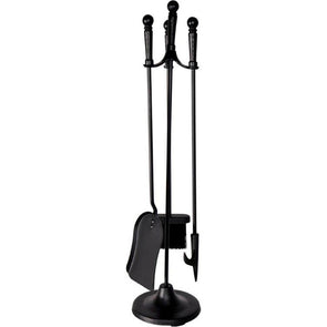 3 Piece Fire Tool Set - With Stand / 73cm Long Handles/ Powder Coated Steel