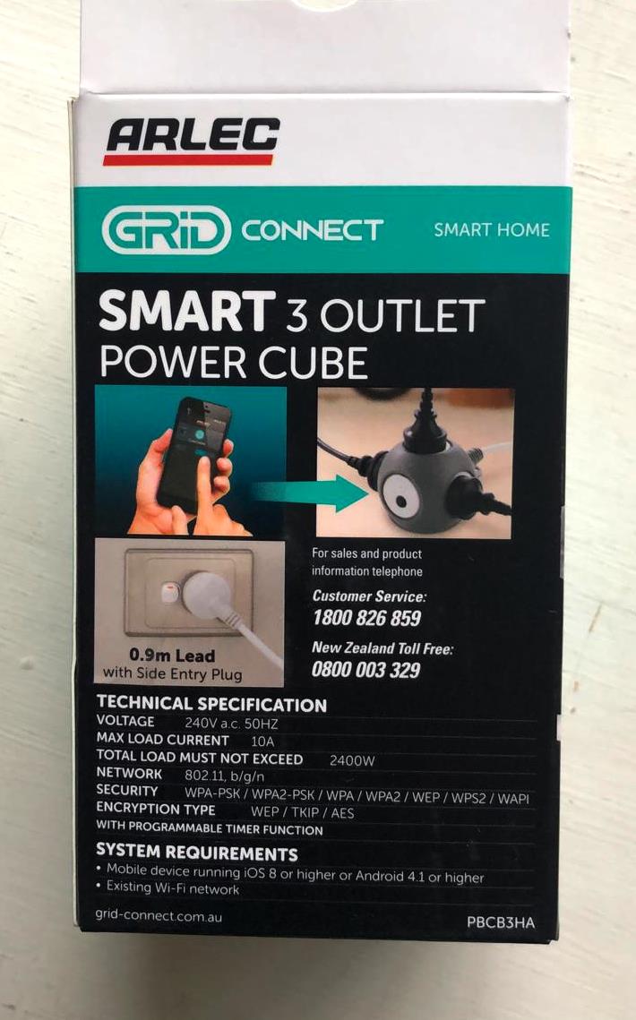 Arlec Grid Connect Smart 3 Outlet Power Cube / Smart Wi-Fi Control