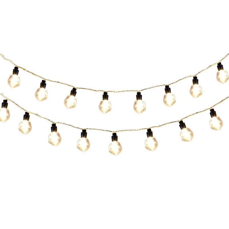 Festive Warm White/Multi-Colour Acrylic Ball LED String Lights - 100 Pack - TheITmart