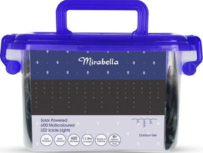 Mirabella Christmas Solar Powered 600 LED Icicle Lights - Multi-Colour