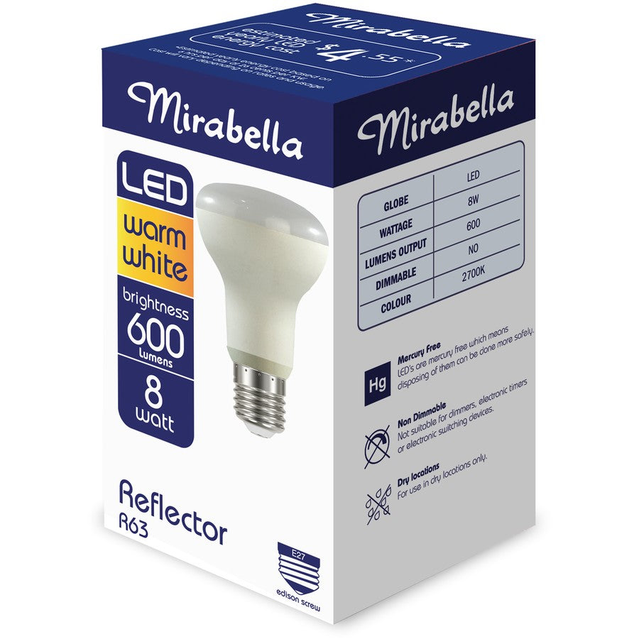 Mirabella LED R63 ES 8W 600 Lumens - Warm White