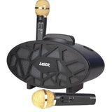 LASER LED KARAOKE MACHINE WITH DUAL MICROPHONES