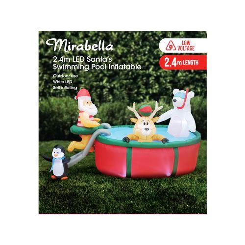 Mirabella Festive 2.4m LED Santa's Swimming Pool Inflatable