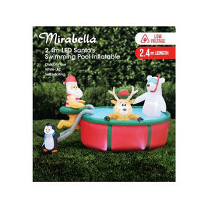 Mirabella Festive 2.4m LED Santa's Swimming Pool Inflatable