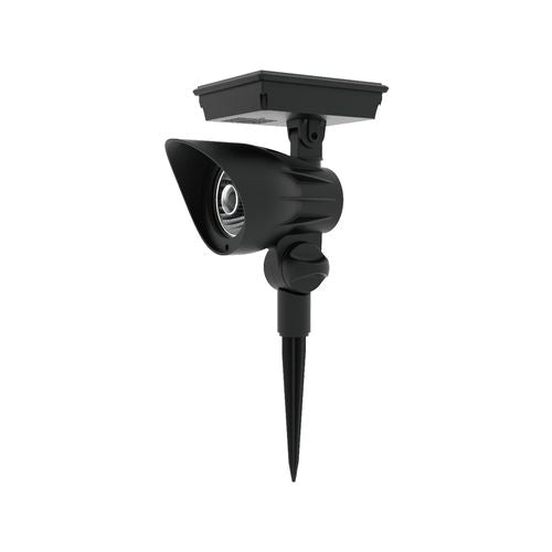 Luxzone 21cm 100lm LED Solar Spotlight With Telescopic Zoomable Light Focus - 2 Pack