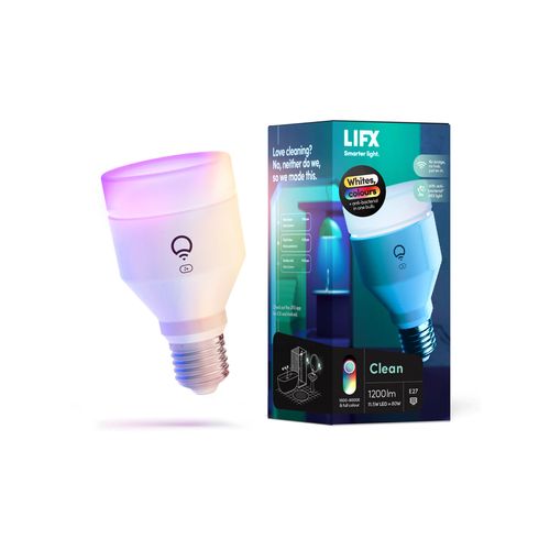 LIFX 1200lm E27 Colour Clean Anti-Bac Smart Light Globe- LHLA19E27UVAU